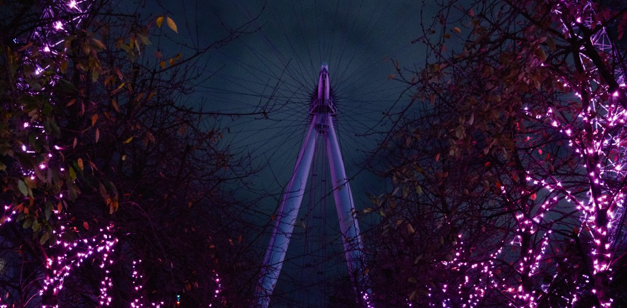 London Eye illuminated for Christmas